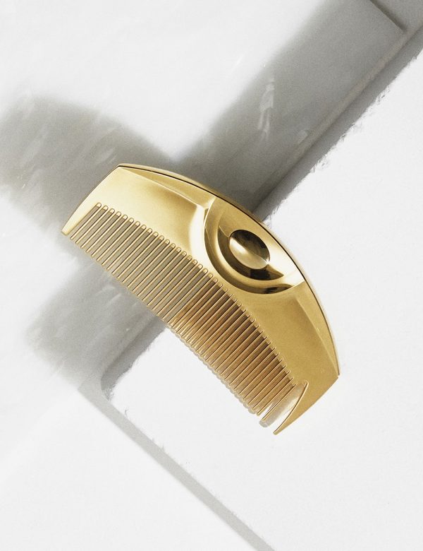 Anti-friction comb with pure gold 24k coating - LOVE CHROME - TSUKI