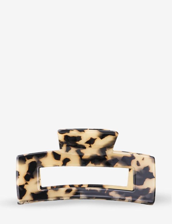 Animalier Crush Jumbo Square Claw Clip Open-sided design with animalier pattern - Sasstie